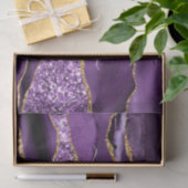Papier de soie violet pourpre agate paillettes dor (Cadeau)