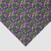 Papier de soie vitrail violet, vert, or (Détail)