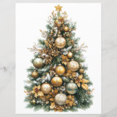 Papier Dear Santa Letter Red GoldOrnaments Christmas Tree (Dos)