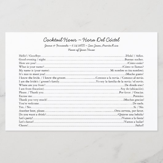 Papier Début de la conversation de l'heure du cocktail bi (Devant)