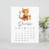 Papier December Baby Dragon Art Print Whimsical Calendar  (Debout devant)