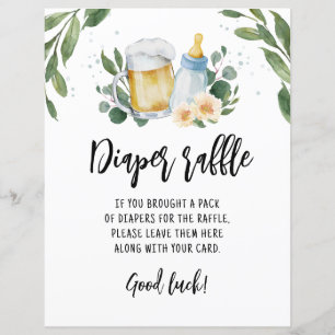 Papier Déchet Raffle signe Jeu Baby Is Brewing Greenery