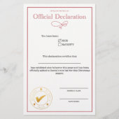 Papier Déclaration de Nice de père Noël vide (Devant)