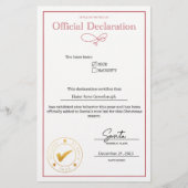 Papier Déclaration de Nice père Noël modifiable (Devant)