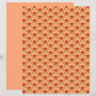 Papier Déco Pétoncles, Pêche, Rouille et Crème chinois