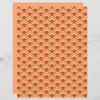 Papier Déco Pétoncles, Pêche, Rouille et Crème chinois