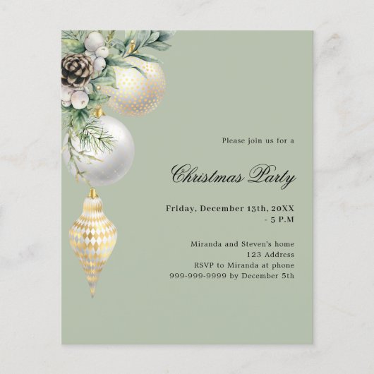 Papier Décor blanc vert décoration Noël (Devant)