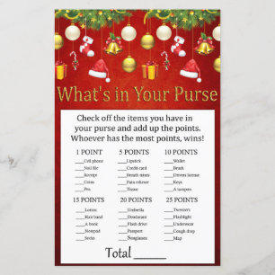 Papier Décor de Noël Ce qu'il y a dans votre sac à main