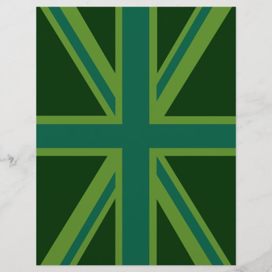 Papier Décor turquoise vert Royaume-Uni Union Jack (Devant)