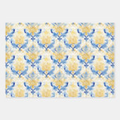 PAPIER DÉCORATIF BLEU ET JAUNE EN COULEUR D'EAU DO (Devant 3)