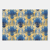 PAPIER DÉCORATIF BLEU ET OR DAMASK (Devant)