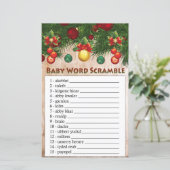 Papier décorations de noël Baby word scramble jeu (Debout devant)