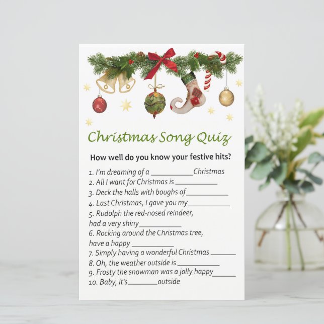 Papier Décorations de Noël jeu de chansons de Noël (Debout devant)