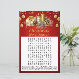 Papier décorations de Noël jeu de mots cachés de Noël