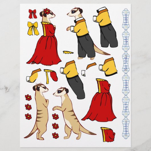 Papier Découpage 3D - Amoureux des suricates (Devant)