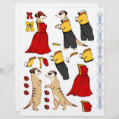 Papier Découpage 3D - Amoureux des suricates (Devant / Derrière)