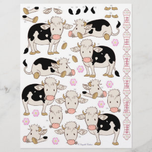 Papier Découpage 3D - Vaches Bébé moo mignonnes