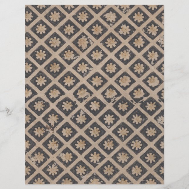 Papier découpage Fleurs dans des carrés (Devant)