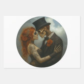 Papier découpage pour couple de mariés squelettes (Devant)