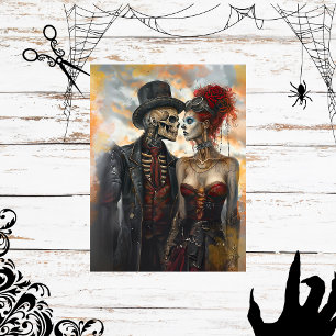 Papier Découpage Skeleton Couple Steampunk Scrapbook Pape