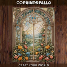 Découpage - Vitrail avec fleurs