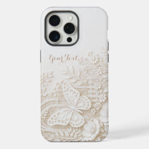 Papier découpé élégant papillon avec cadre floral
