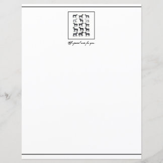 Papier d'écriture Cheval noir et blanc