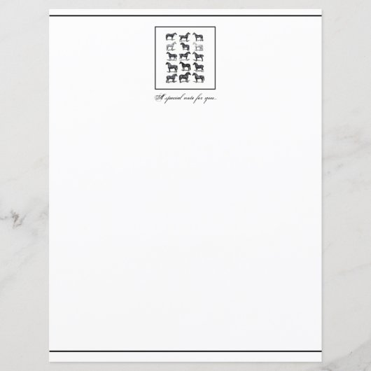 Papier d'écriture Cheval noir et blanc (Devant)