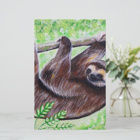 Papier d'écriture de peinture de Sloth (Debout devant)