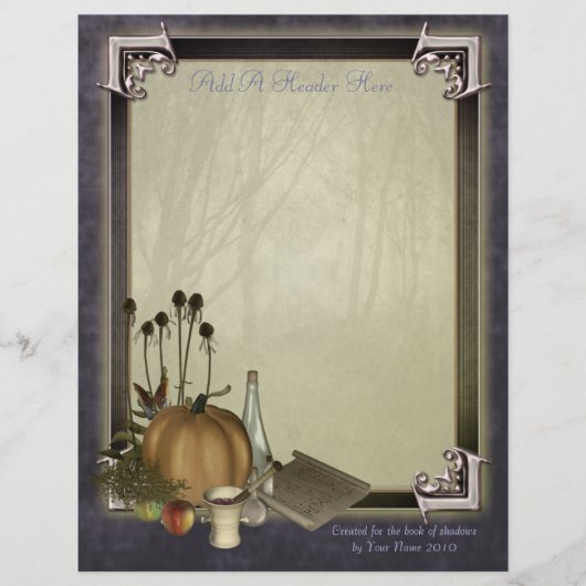 Papier d'écriture de sorcière naturelle (Devant)