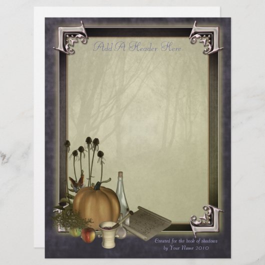 Papier d'écriture de sorcière naturelle (Devant / Derrière)