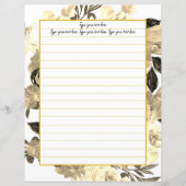 Papier d'écriture Floral Magnolia Golden (Devant)