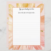 Papier d'écriture florale rose (Devant / Derrière)