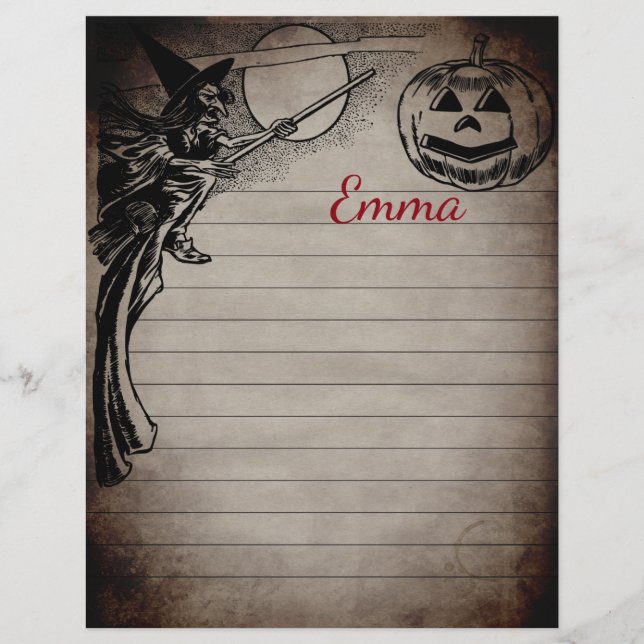 Papier d'écriture Halloween Vintage personnalisé (Devant)