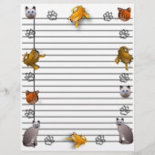 Papier d'écriture personnalisée de chats amusant (Dos)