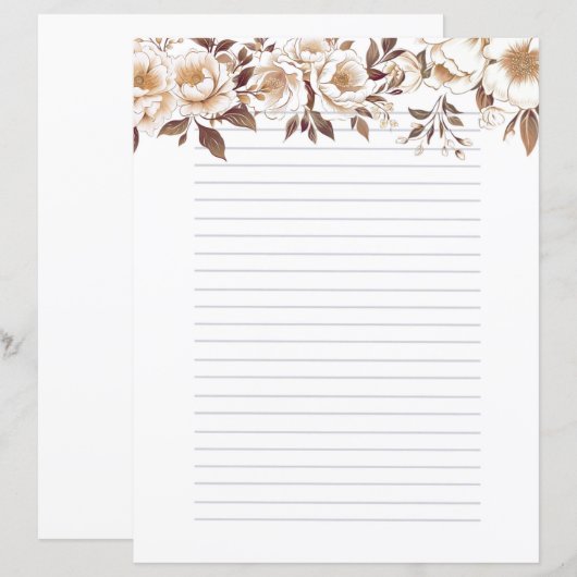 Papier d'écriture Rose Gold Sepia (Devant / Derrière)