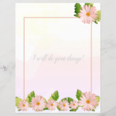 Papier d'écriture rose pâle floral (Dos)