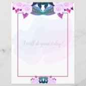 Papier d'écriture rose violet Rose Floral (Dos)