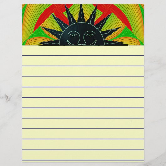 Papier d'écriture solaire souriant (Devant)