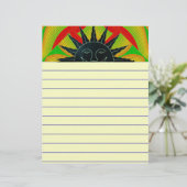 Papier d'écriture solaire souriant (Debout devant)
