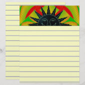 Papier d'écriture solaire souriant (Devant / Derrière)