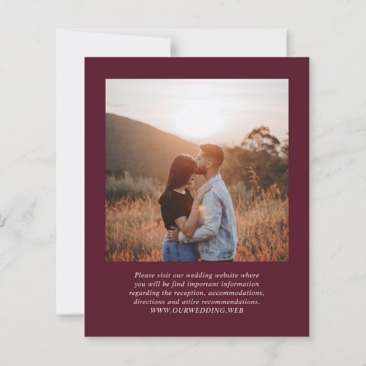 Papier Deep Burgundy Classic Budget Wedding Invitation (Dos)