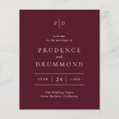 Papier Deep Burgundy Classic Wedding Program (Devant)