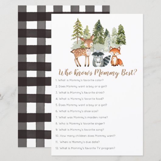 Papier Deer animal aventure Camper Qui connaît maman meil (Devant / Derrière)