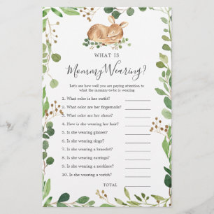 Papier Deer Baby shower Ce que maman porte