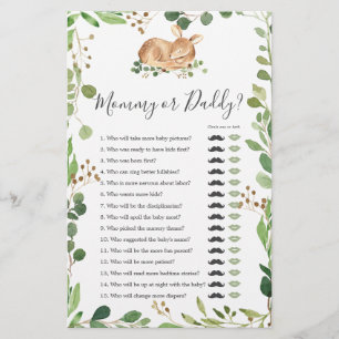 Papier Deer Baby shower maman ou papa jeu