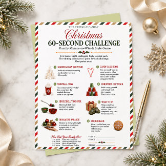 Papier Défi de Noël de 60 secondes Jeu de fête en famille