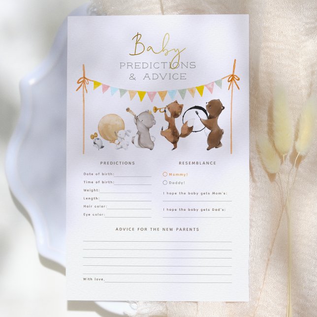 Papier Défilé d'animaux des bois Bébé Prédictions & Conse (Créateur téléchargé)