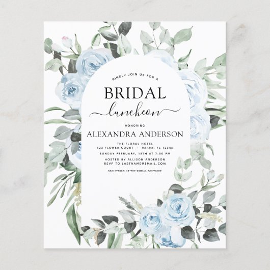 Papier Déjeuner budget Dusty Blue Fête des mariées (Devant)