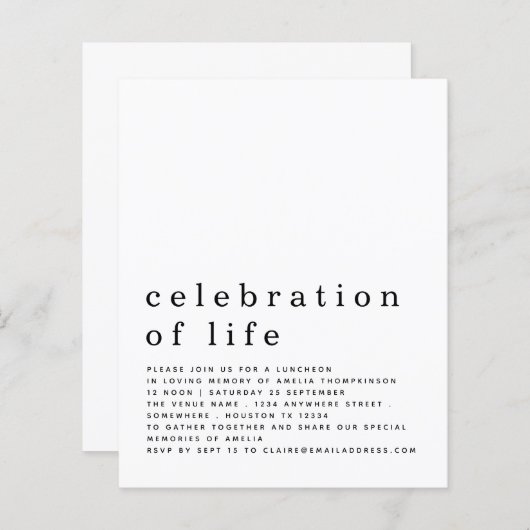 Papier Déjeuner de fêtes de la vie (Devant / Derrière)